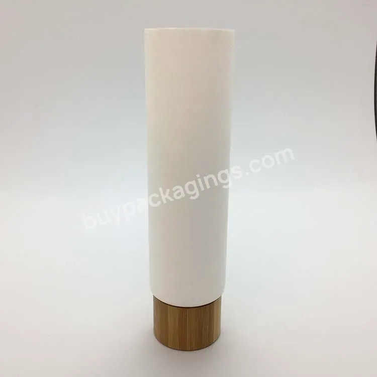 Oem 50mm Diameter Pe Cosmetic Tube With Bamboo Or Wood Closure Pcr Cosmetic Tube Manufacturer/wholesale