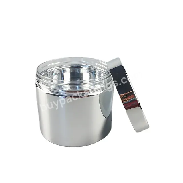 Oem 89mm Screw Lid Glossy Silver Screw Lid Cosmetic Silver Pet Cream Jar Packaging 30ml To 1000ml