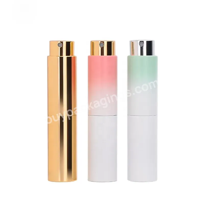 Oem 8ml 10ml 15ml Matte Frosted Gold Pink Green Aluminum Glass Water Perfume Sprayer Atomizer Bottle