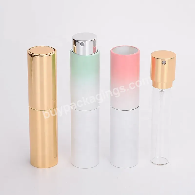 Oem 8ml 10ml 15ml Matte Frosted Gold Pink Green Aluminum Glass Water Perfume Sprayer Atomizer Bottle