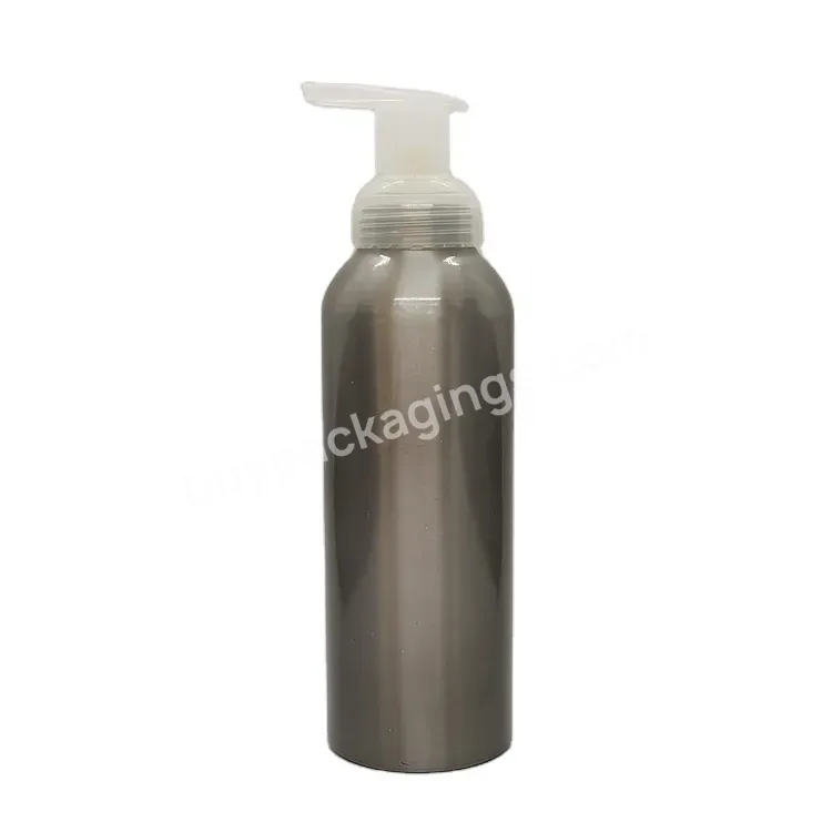 Oem Aluminum Metal Bottle Refillable Foaming Pump Bottles Soap Aluminum Bottle With Foam Dispenser For Face Hand Cleanser Liquid