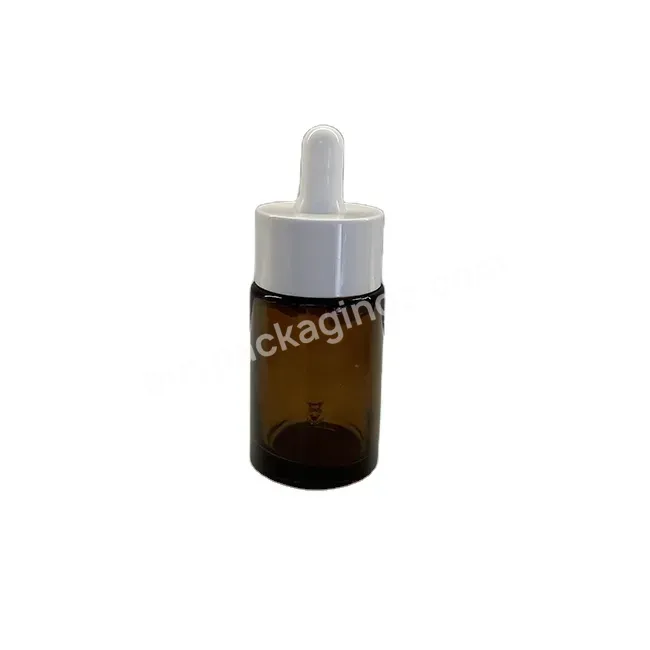 Oem Amber Flat Shoulder Glass Bottle With Wide Dropper