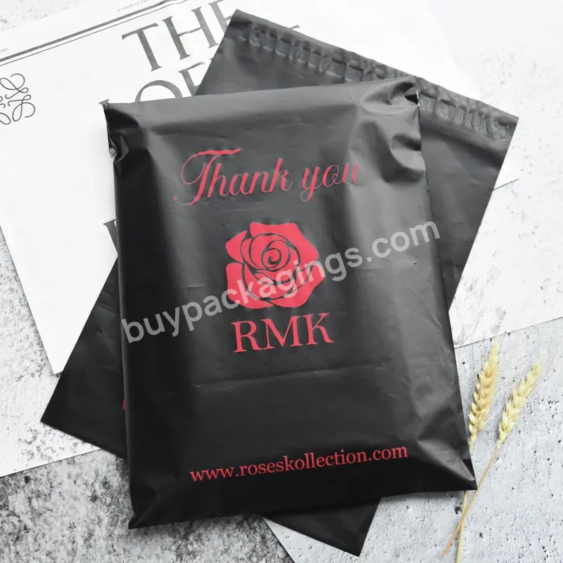 Oem Black Mailer Poly Plastic Mailing Envelope Courier Thank You Shipping Pouch Postage Bag With Custom Print For Shipping Logo