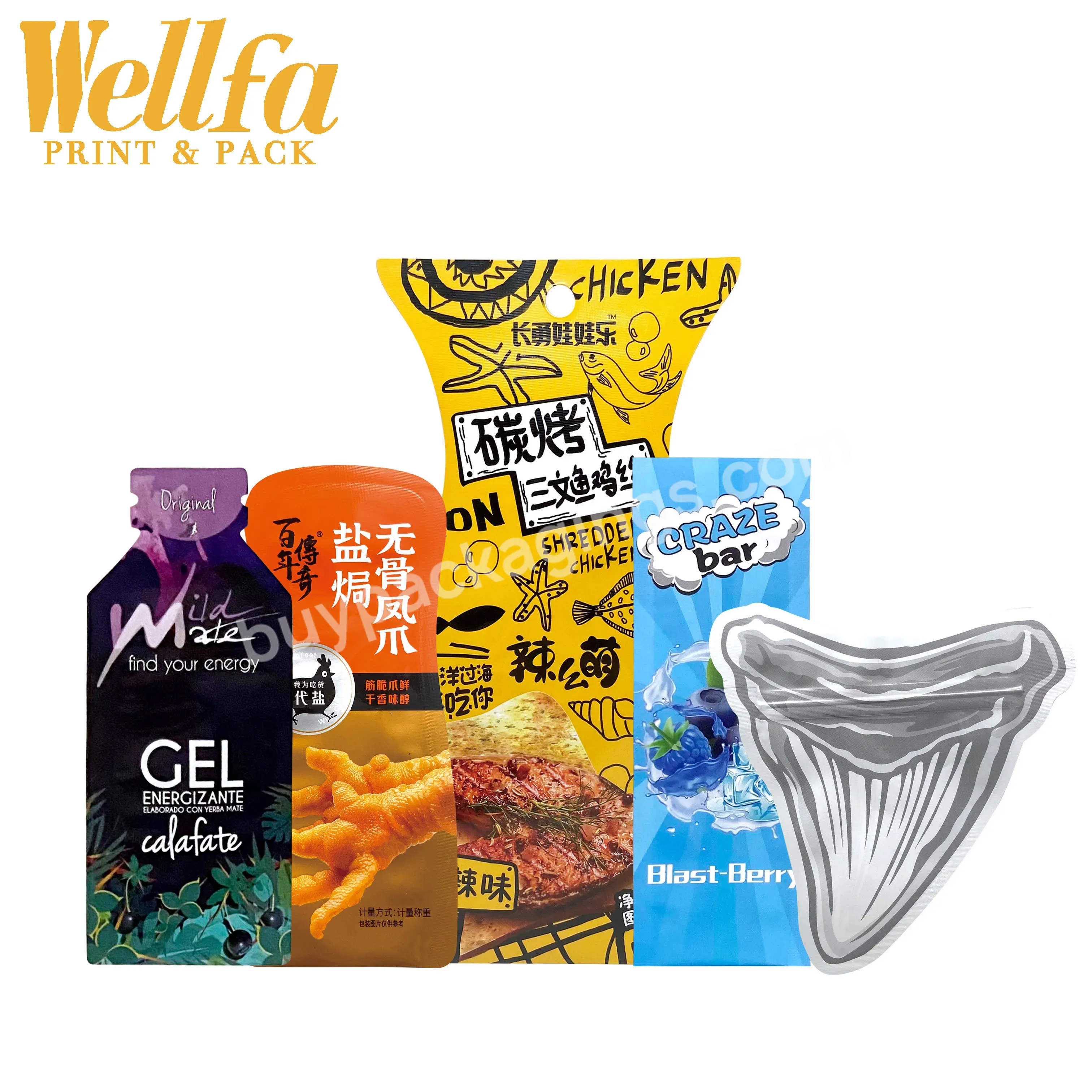 Oem Bolsas De Plastico Edible Packaging Aluminum Foil Bag Sealing Smell Proof Die Cut Food Custom Shaped Mylar Bags