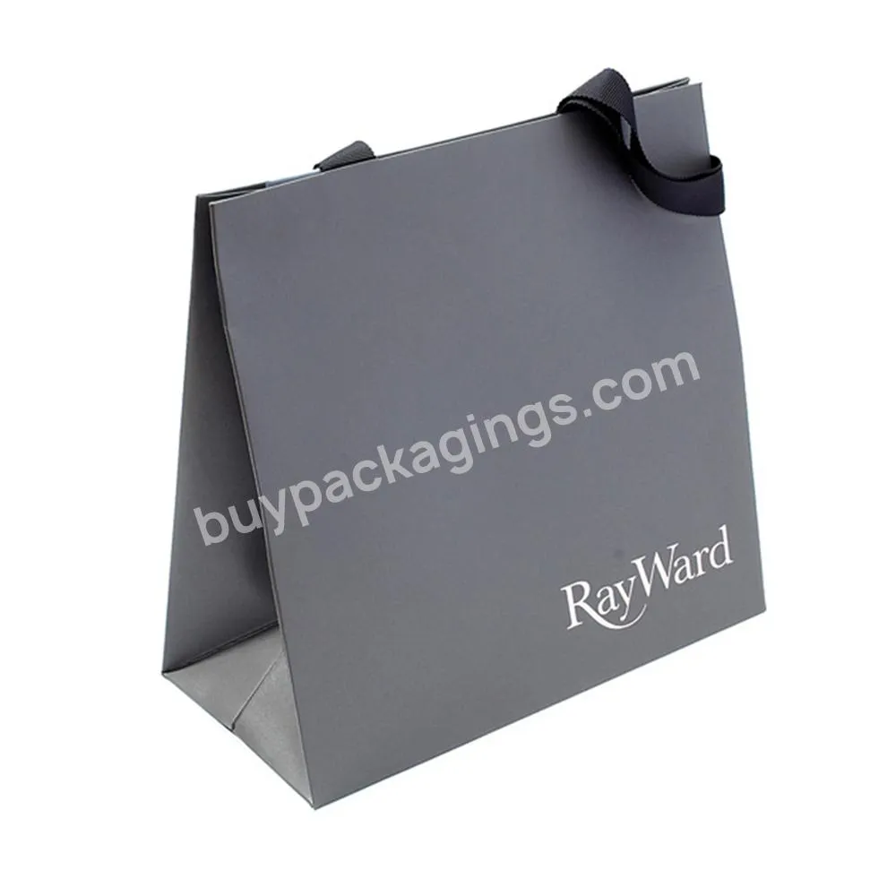 OEM Branded Logo Luxury Black Paper Jewelry Packaging Wrapping Gift Shopping Bag