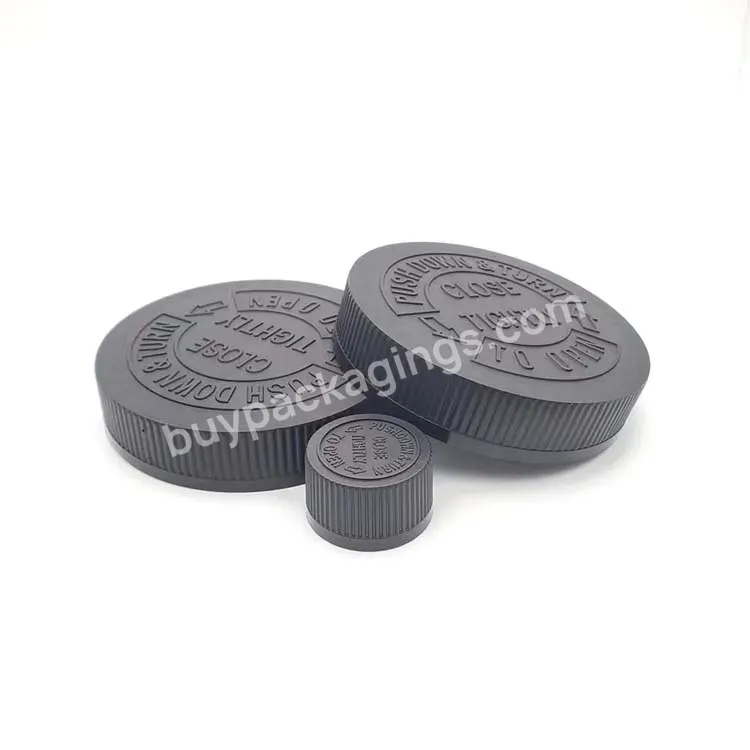 Oem Childproof Resistant Screw Cap 20mm 24mm 28mm 32mm Push Down And Turn Cap For Pill Bottles