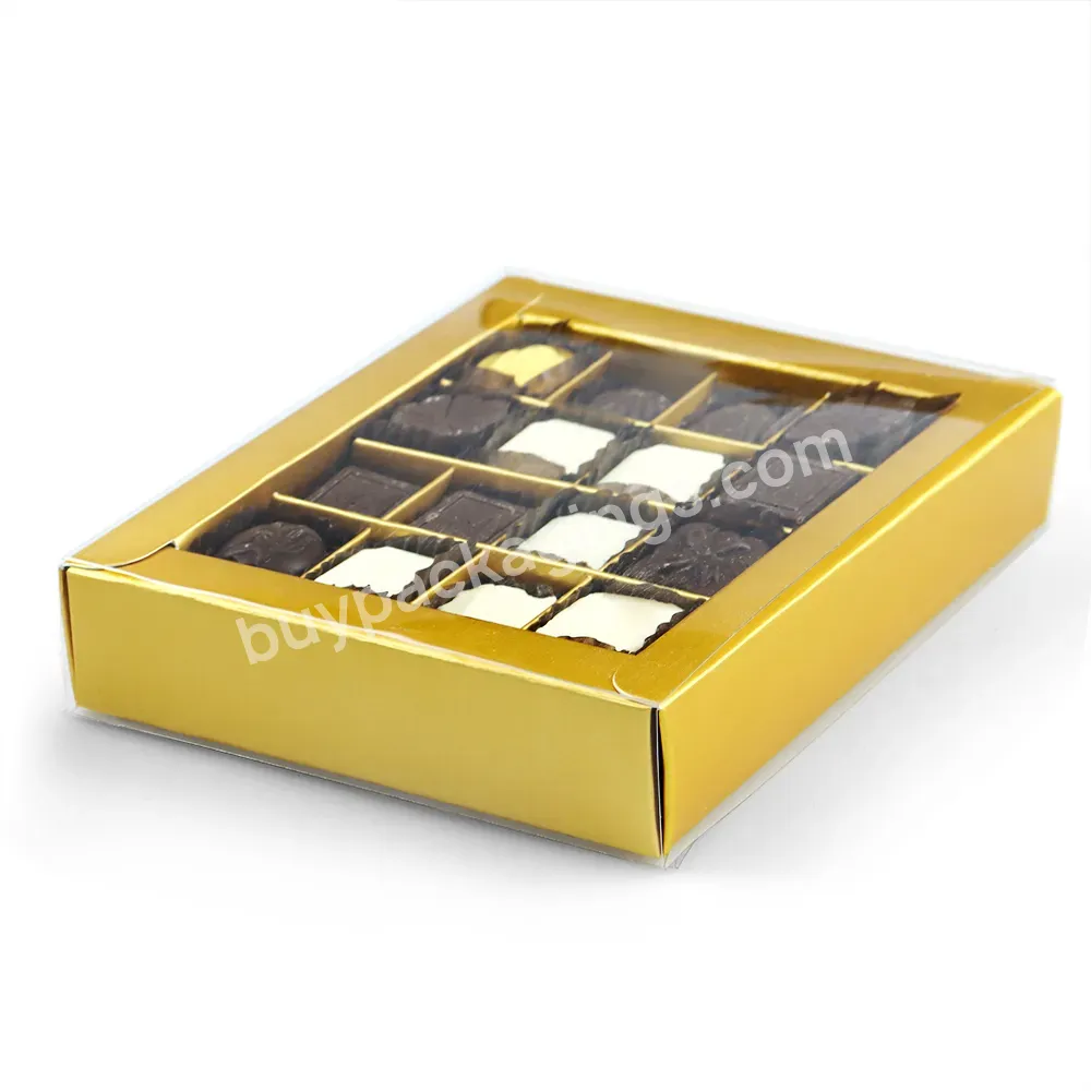 Oem Chocolate Box Tray Small Chocolate Gift Box Packaging For Chocolate With Plastic Kraft Paper Food Candy Packaging Square