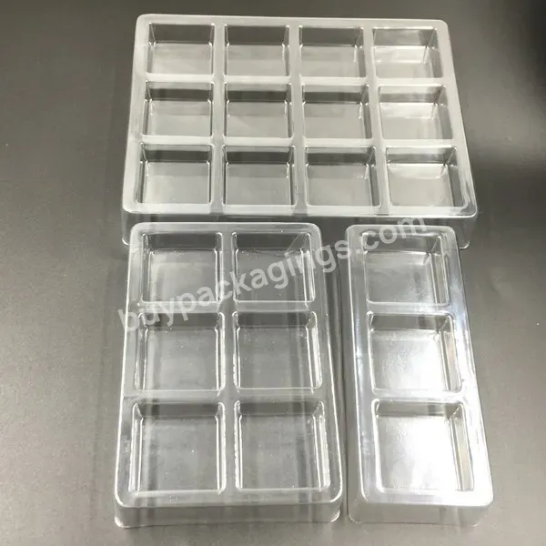 Oem Clear Thermoformed Chocolate Cavity Blister Packaging Insert Tray Food Plastic Pet Chocolate Blister Tray Box