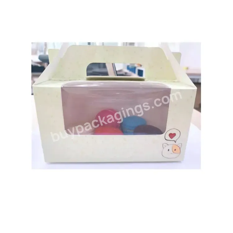 Oem Corrugated Art Paper Food Grade Paper Cardboard Dessert Cake Packaging Box With Pvc Window