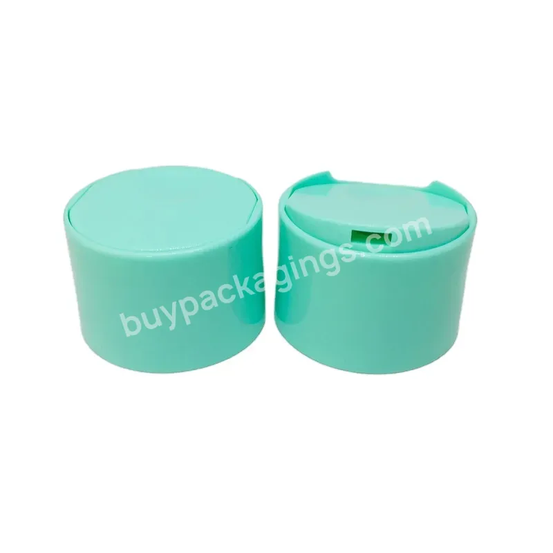 Oem Cosmetic Bottles Pp Blue Disc Top Caps 24/410