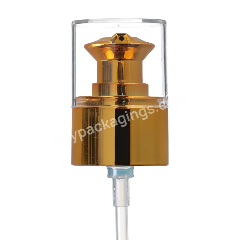 Oem Cosmetic Gold Metallic Cream Pump 24mm Cream Spray Dispenser Pump Wholesale