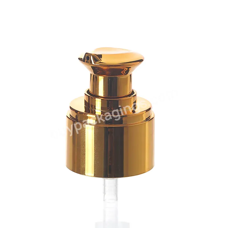 Oem Cosmetic Gold Metallic Cream Pump 24mm Cream Spray Dispenser Pump Wholesale