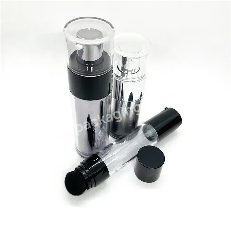 Oem Cosmetic Makeup Liquid Foundation Bottle Plastic Airless Syringe Pump Tube With Brush 30ml