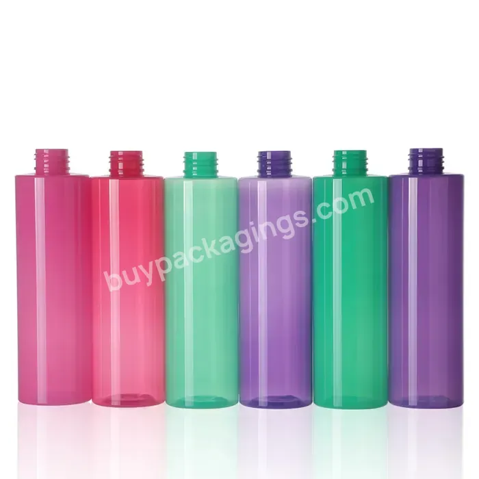 Oem Custom 100% Pure Material 60 Ml To 1000 Ml Cylinder Shape Flat Shoulder Pet Cosmetic Perfume Lotion Bottle