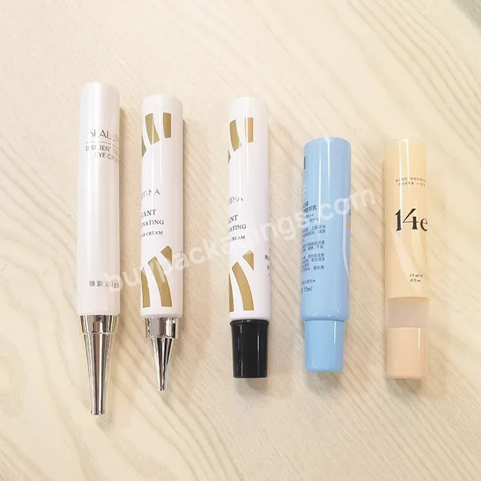 Oem Custom 15ml 0.5oz 30ml Custom Squeeze Soft Plastic Long Nozzle Eye Serum Cream Tube Cosmetic Cream Tubes