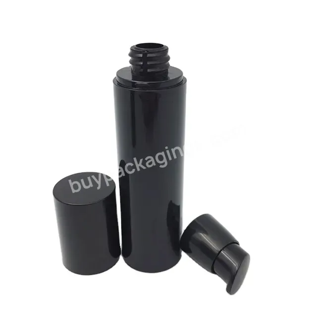 Oem Custom 15ml 30ml 50ml Black Cosmetic Plastic Pump Vacuum Cream Lotion Bottle Empty Lotion Airless Bottle With Dispenser Pump