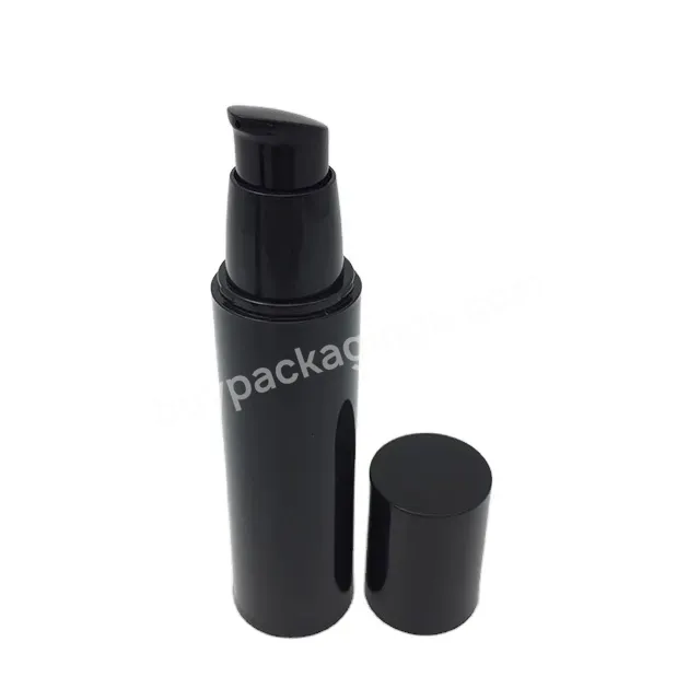 Oem Custom 15ml 30ml 50ml Black Cosmetic Plastic Pump Vacuum Cream Lotion Bottle Empty Lotion Airless Bottle With Dispenser Pump