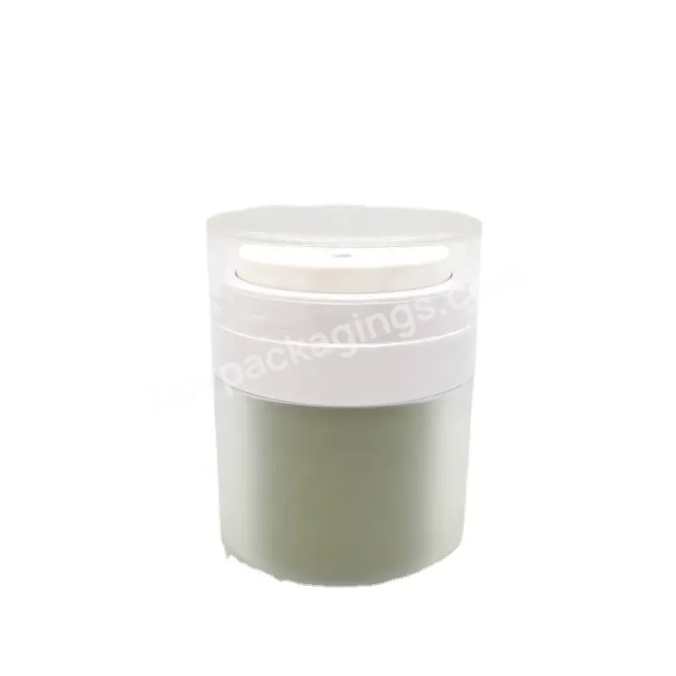 Oem Custom 15ml 30ml 50ml Frosted Transparent Green Acrylic Cosmetic Airless Jar With Pump Manufacturer/wholesale