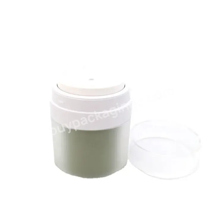 Oem Custom 15ml 30ml 50ml Frosted Transparent Green Acrylic Cosmetic Airless Jar With Pump Manufacturer/wholesale