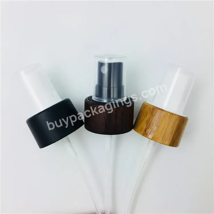 Oem Custom 24/28mm White Black Bamboo Real Wood Cosmetic Fine Mist Perfume Sprayer Pump Manufacturer/wholesale