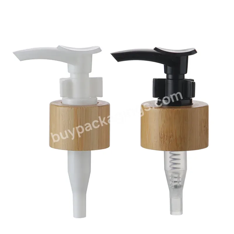 Oem Custom 24/410 28/410 Bamboo Plastic Lotion Pump Custom Color For Empty Bottle Nature Material Real Bamboo Pump