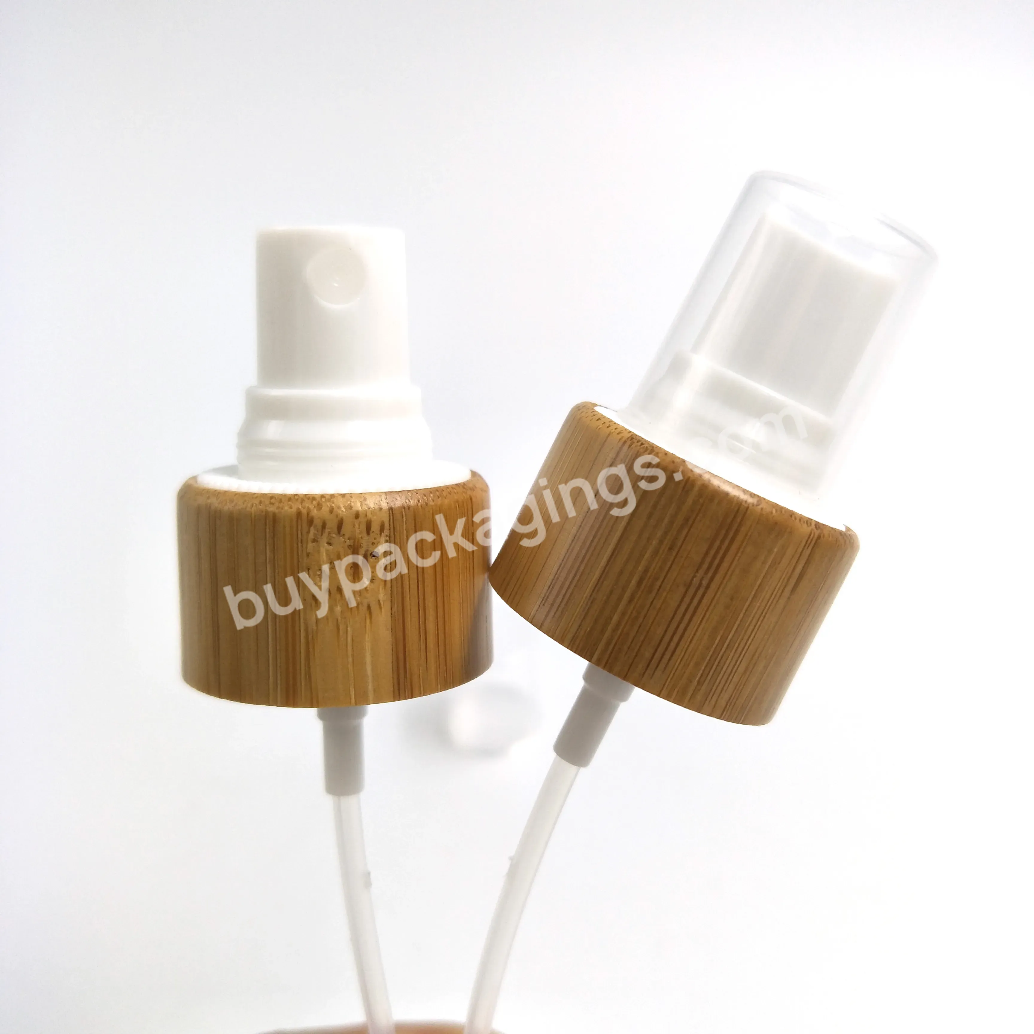 Oem Custom 24/410 Bamboo Mist Spray Wooden Lid Standard Plastic Bottle Caps Cosmetic Wooden Bottle Cap