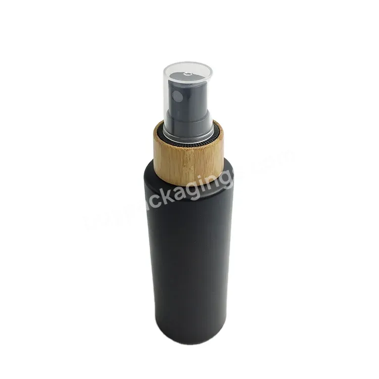 Oem Custom 24/410 Bamboo Mist Sprayer Cosmetic Bottle 100ml Matt Black Mist Spray Bottle Manufacturer/wholesale