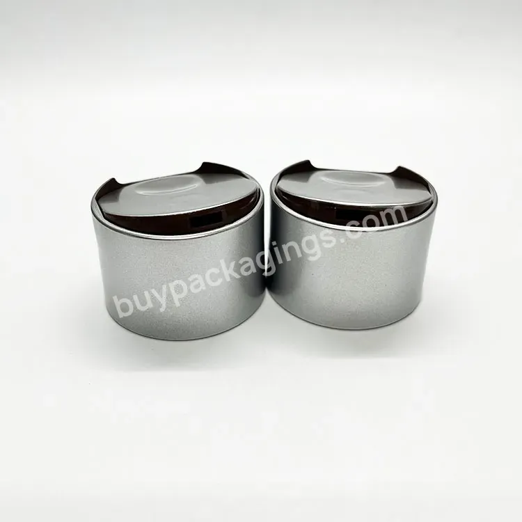 Oem Custom 24/410 Double Wall Essential Oil Press Pump Cover Essence Liquid Cap For Lotion/silver Disc Top Press Cap Manufacturer/wholesale