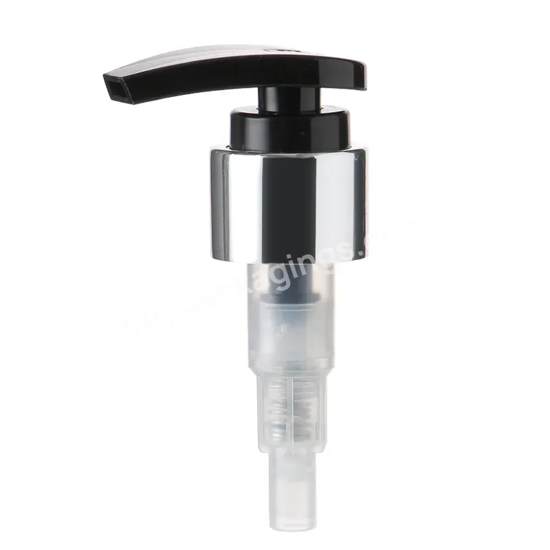 Oem Custom 24mm 28mm Black Lotion Shampoo Pump Aluminium Silver Collar Dispenser Pump Manufacturer/wholesale