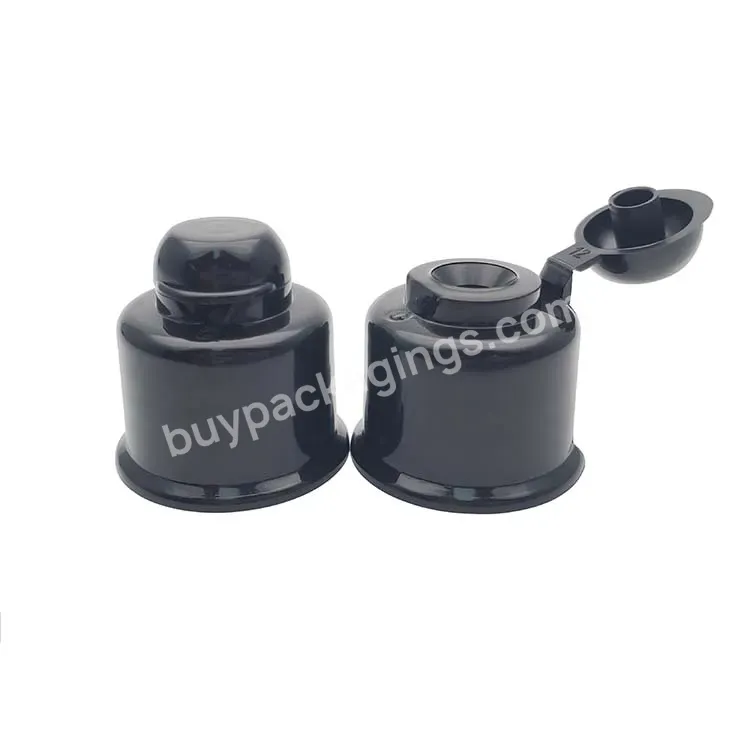 Oem Custom 24mm 28mm Solid Black Plastic Flip Top Cap Plastic Screw Bottle Cap Manufacturer/wholesale