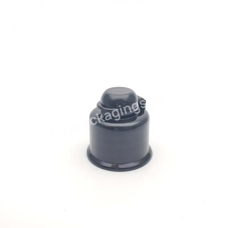 Oem Custom 24mm 28mm Solid Black Plastic Flip Top Cap Plastic Screw Bottle Cap Manufacturer/wholesale