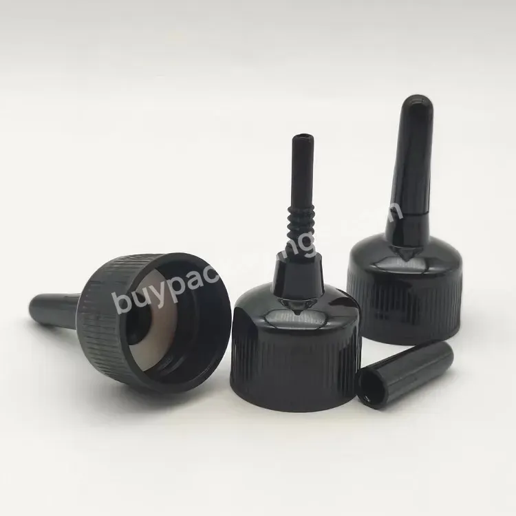 Oem Custom 24mm Plastic Cap Long Tip Nozzle Cap Screw Cap Lid With Long Nozzle For Squeeze Bottle