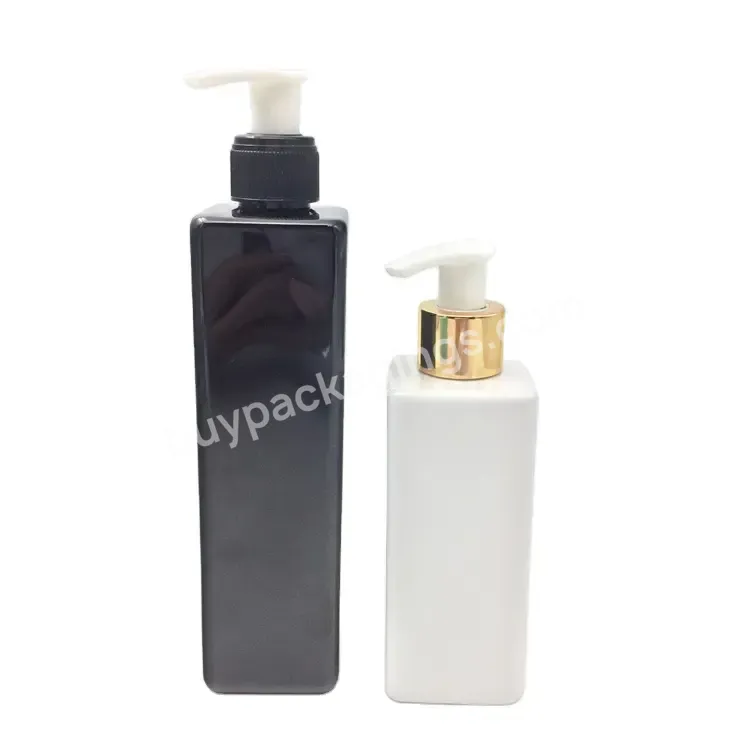 Oem Custom 250ml 8oz Square Shape Pet Bottle Plastic Hair Shampoo Bottle Manufacturer/wholesale