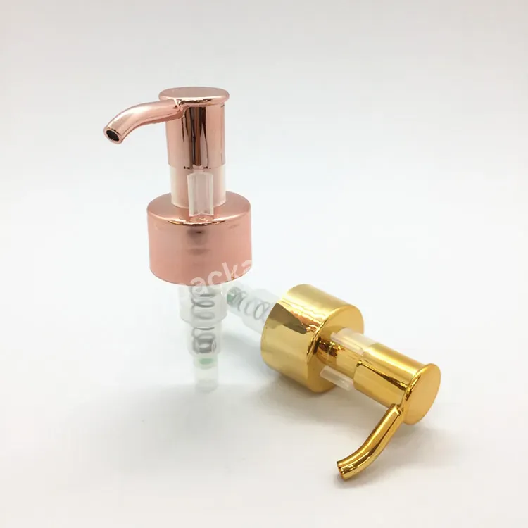 Oem Custom 28/410 Shiny Golden Luxury Shampoo Gel Plastic Lotion Pump For Cosmetic Bottle Manufacturer/wholesale