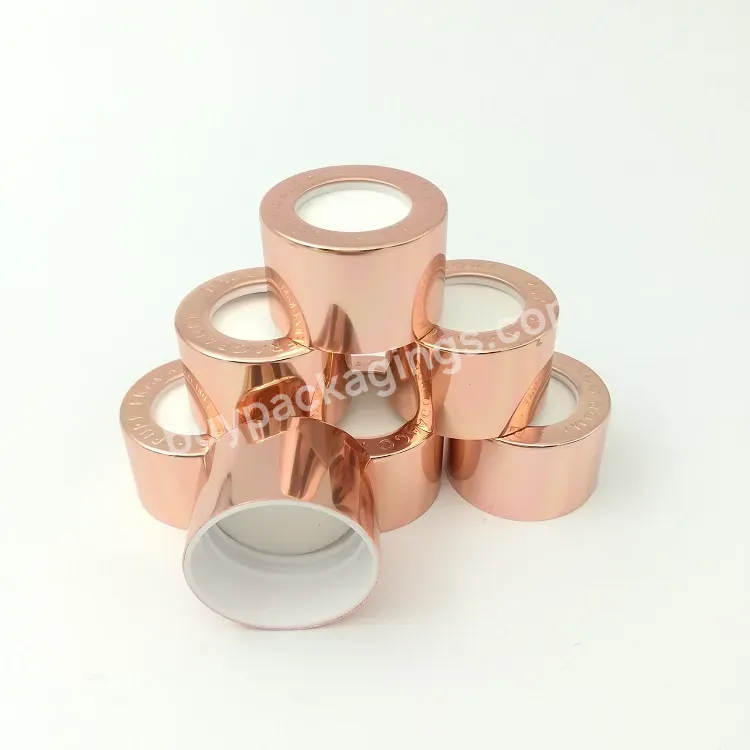 Oem Custom 28mm Aluminium And Plastic Perfume Bottle Caps /gold Rose Gold Color Aluminum Aroma Bottle Screw Lids Manufacturer/wholesale