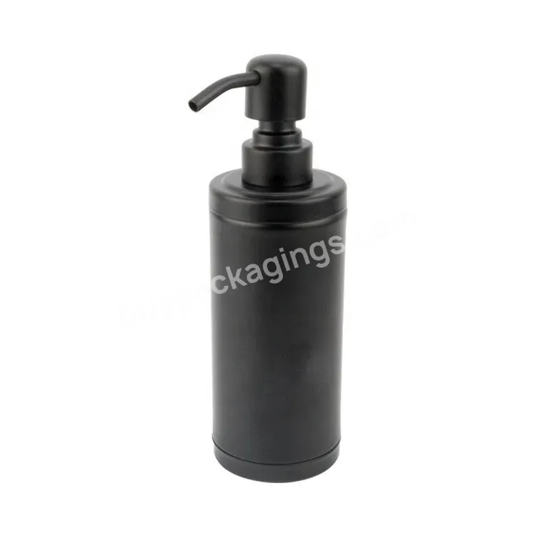 Oem Custom 300ml 10oz Silver Round Metal Stainless Steel Bottle With Stainless Steel Soap Liquid Lotion Shampoo Pump