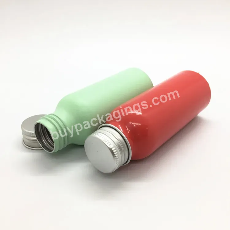 Oem Custom 30ml 50ml 100ml 120ml 150ml 250ml 500ml Silver Metal Aluminum Bottle With Metal Screw Lid For Cosmetic Packaging Manufacturer/wholesale