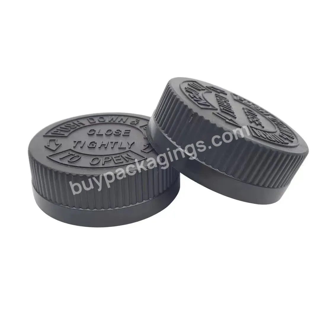 Oem Custom 45mm Child Proof Case Black For Glass Container