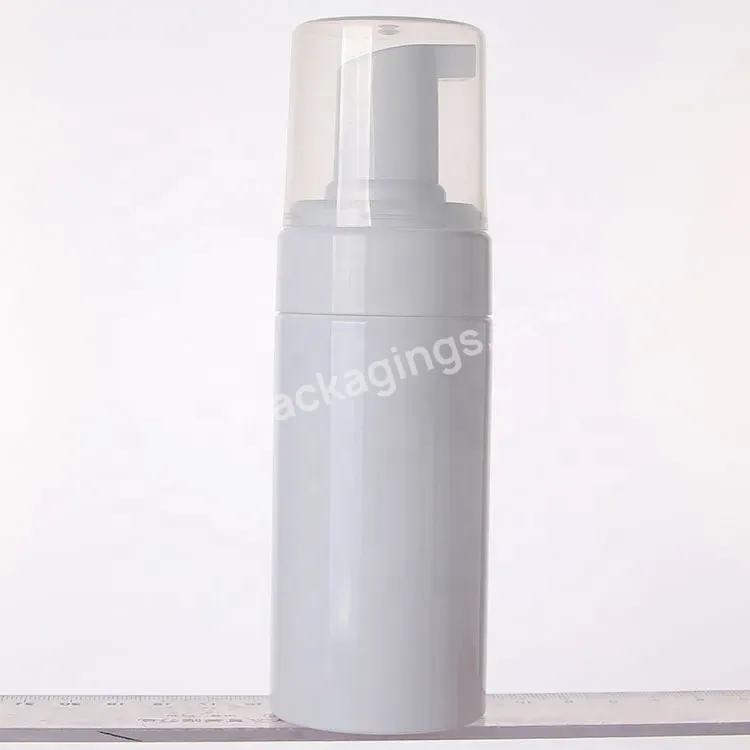 Oem Custom 4oz 120ml White Round Pet Squeezed Dispenser Foaming Pump Bottle For Face Cream Mousse