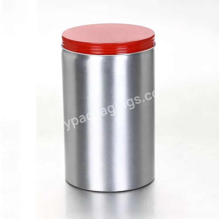 Oem Custom 500/1000/2000ml Large Size Empty Metal Aluminum Container Jar Tea Pot For Protein Powder Bottle Packaging