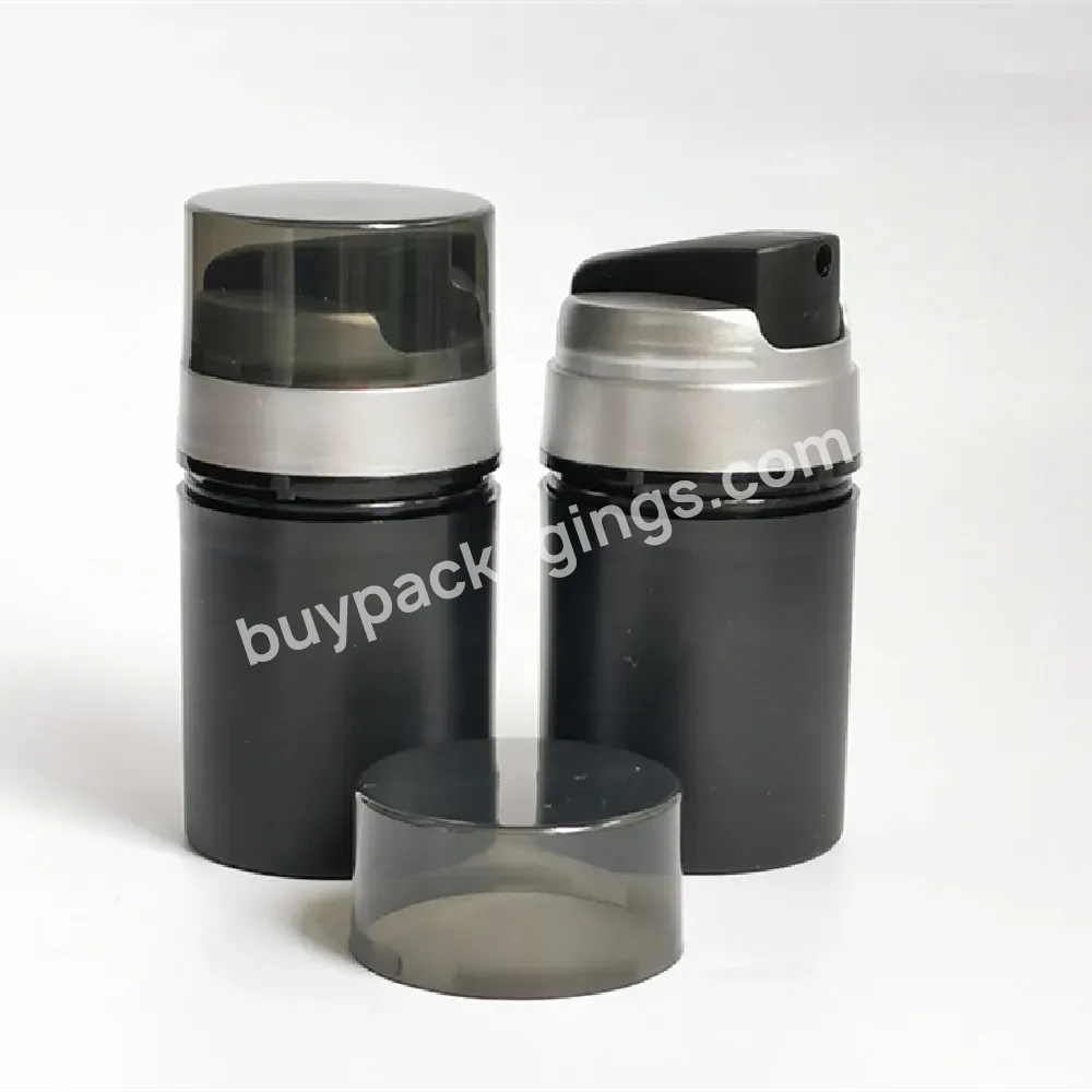 Oem Custom 50g Plastic Pp Black Facial Cleanser Airless Pump Bottle For Men