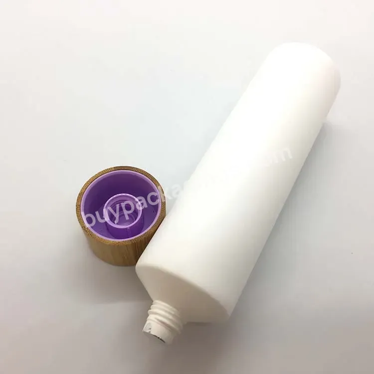 Oem Custom 50ml 100ml 150ml 200ml Empty Cosmetic Pe Tube With Plastic Lid In Bamboo Outside