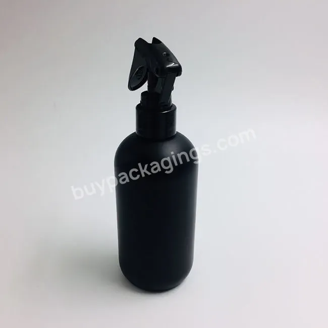 Oem Custom 8oz Plastic Empty Matte Black Round Boston Bottle Shampoo Plastic Frosted Bottle 250ml