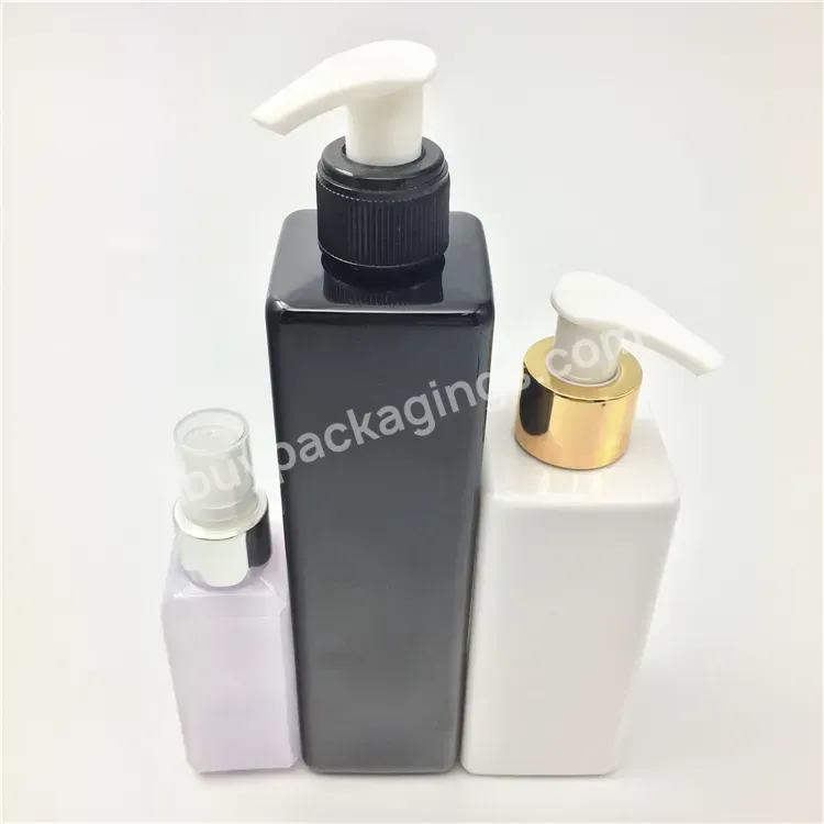 Oem Custom 8oz Square Shape Pet Plastic Hair Shampoo Bottle 250ml Manufacturer/wholesale