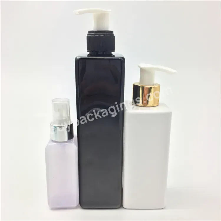 Oem Custom 8oz Square Shape Pet Plastic Hair Shampoo Bottle 250ml Manufacturer/wholesale