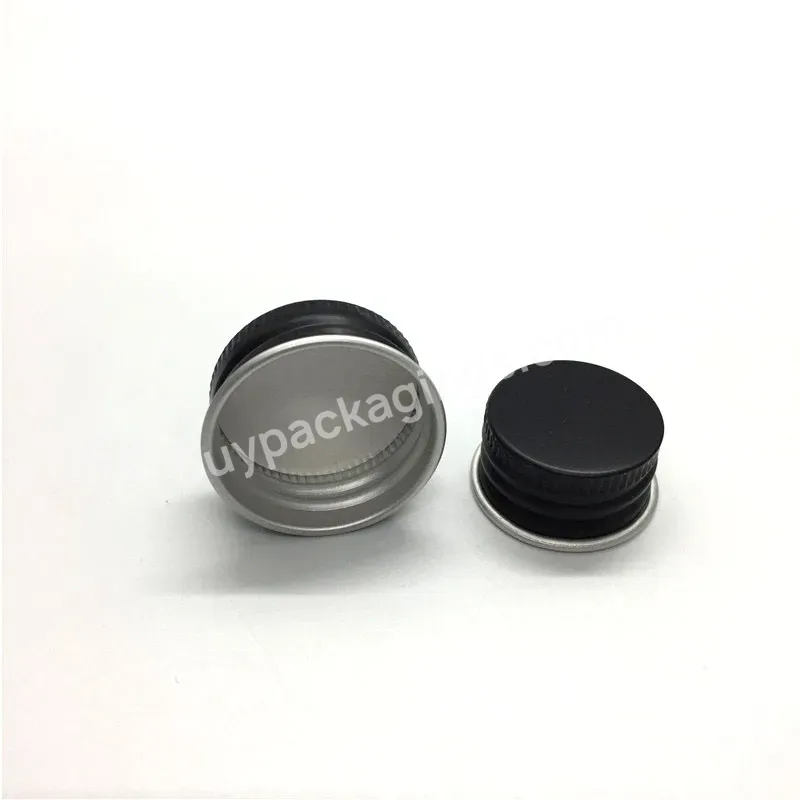 Oem Custom Aluminium Metal Lid 20mm 24mm 28mm Matte Black Metal Screw Bottle Lid Top