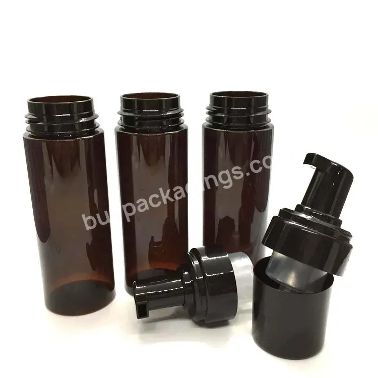 Oem Custom Amber Color 100% Pcr Pet Foam Spray Bottle With Black Foaming Pump For Personal Care