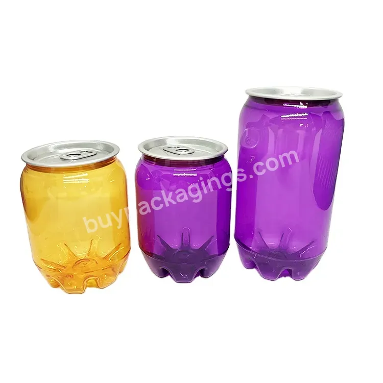 Oem Custom Beverage Juice Tins Bottle Packages / 250g,350g,400g Pet Purple Orange Color Pull Ring Tins Jars Containers - Buy Bottles And Packaging,Cheap Plastic Jars,Water Bottle Packaging.