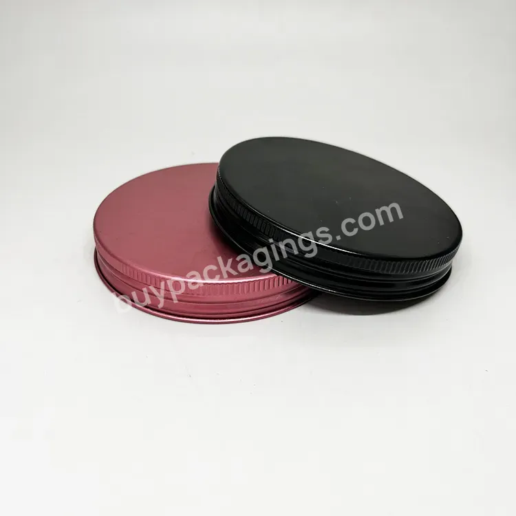 Oem Custom Big Size 68mm 89mm Metal Aluminum Customized Black Color Screw Caps / Aluminum Bottle Jars Screw Lids