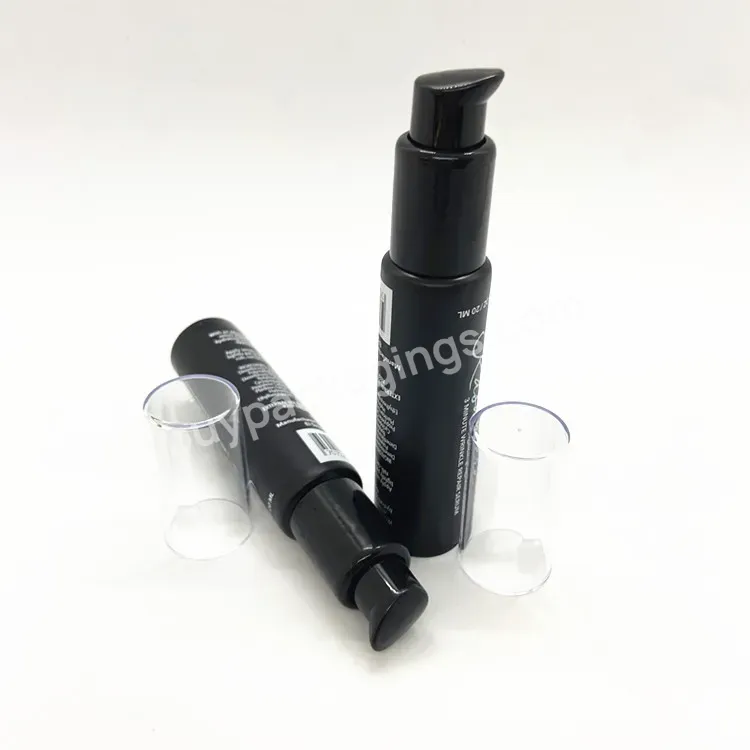 Oem Custom Black Color Cosmetic Packaging Cream Lotion Tube Bb Cream Tube With Airless Pump Manufacturer/wholesale